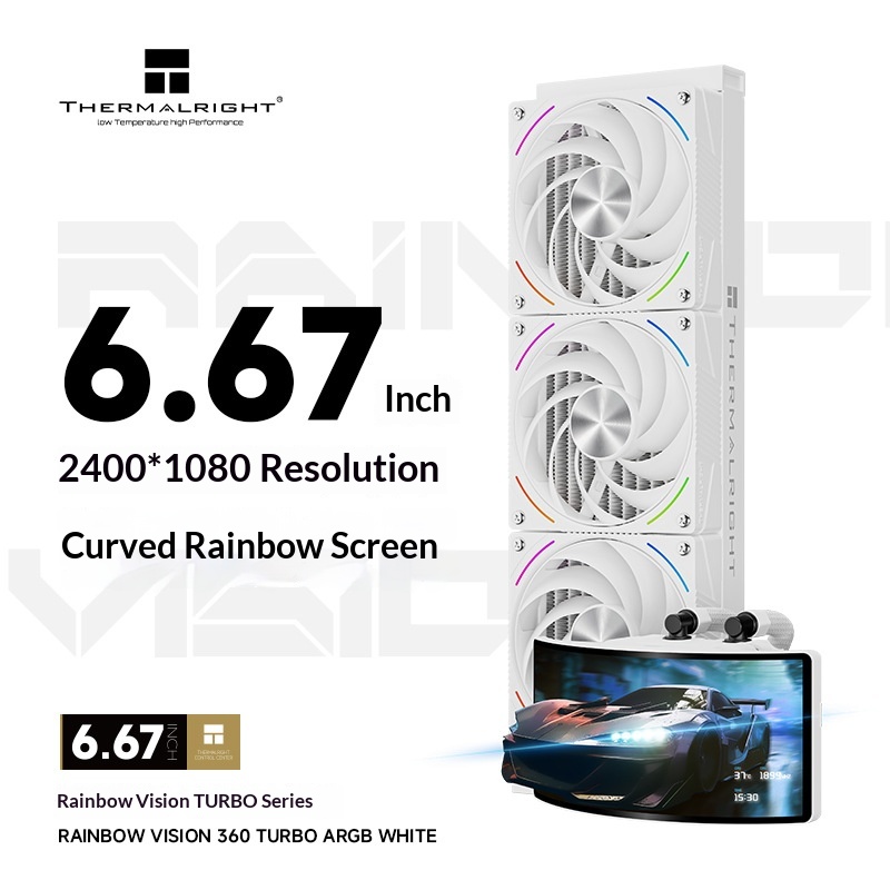 Aio Liquid Cooler 360Mm Argb - Pendingin AIO OLED Lengkung 6,67 inci