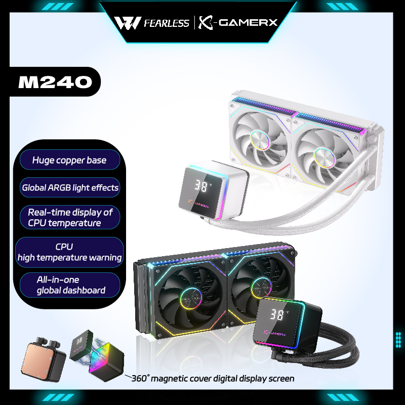 Cpu Water Cooler 240Mm Rgb - X-GAMER M240 Pendingin Cairan CPU dengan