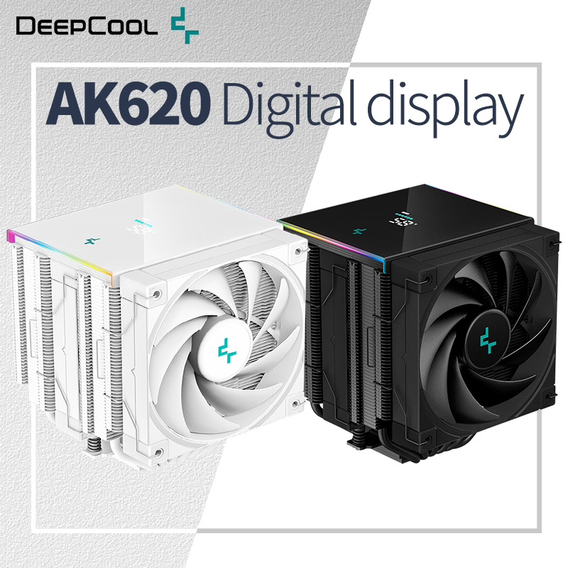Cpu Air Cooler Dual Tower 6 Heatpipe - DeepCool AK620 Digital menara kembar pendingin