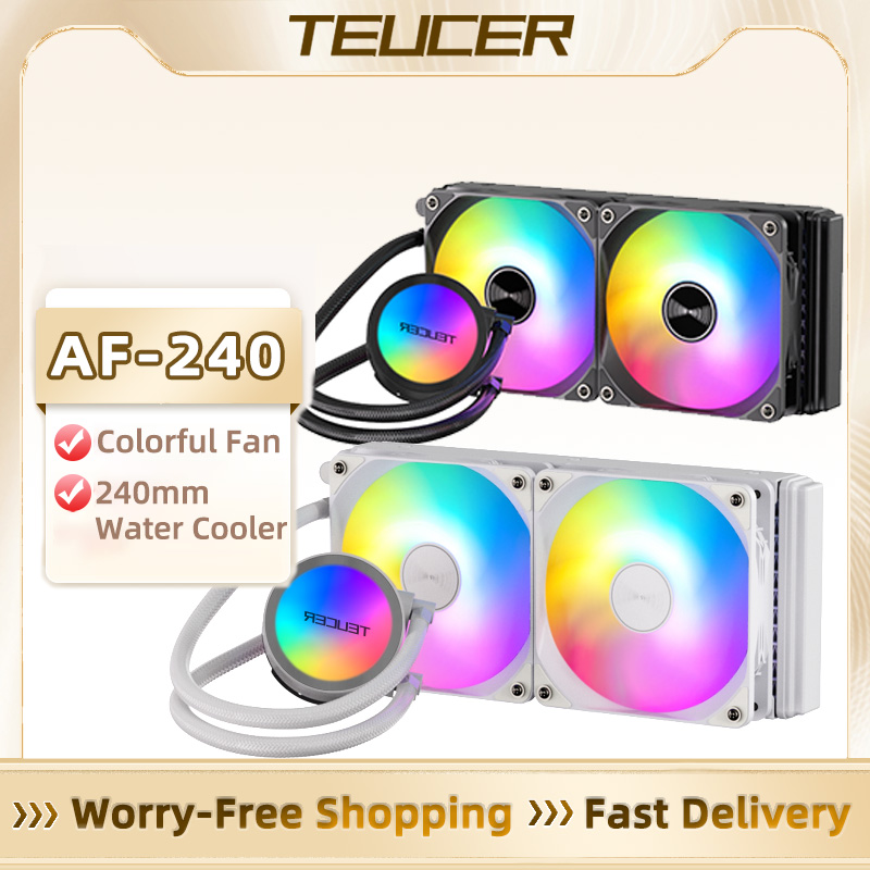 Cpu Water Cooler 240Mm Rgb - TEUCER AF-240 pendingin air CPU, kipas