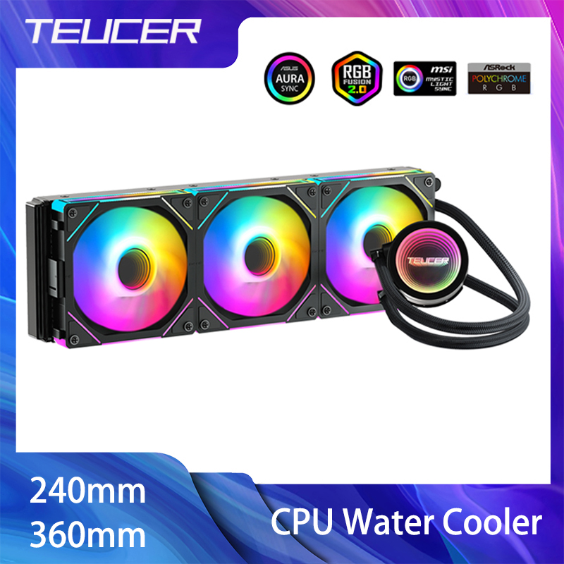 Cpu Water Cooler 240Mm Rgb - TEUCER pendingin air CPU, pendingin air