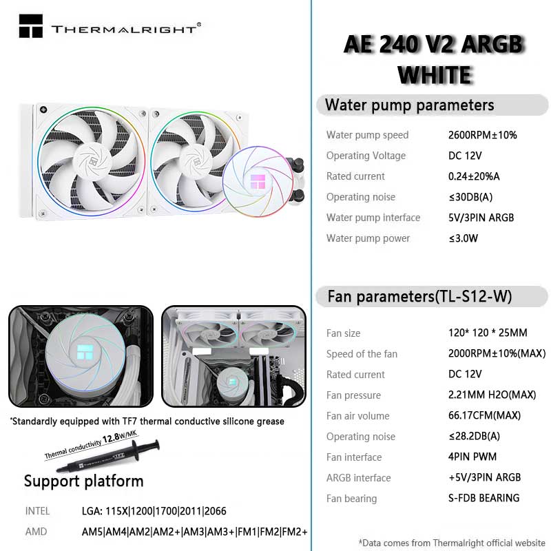 Thermalright AQUA ELITE 240 V2 - Cpu Water Cooler 240Mm Rgb ulasan dan harga