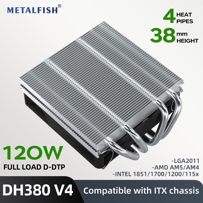 METALFISH DH380 Pendingin CPU  - Cpu Cooler Low Profile Itx ulasan dan harga