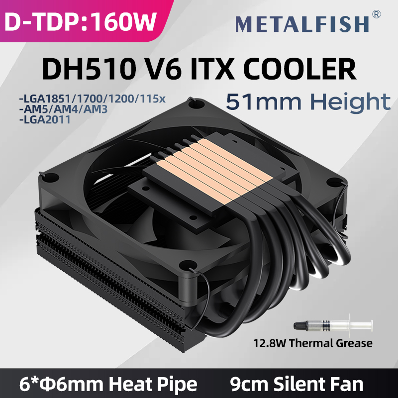 METALFISH DH510 Pendingin CPU  - Cpu Cooler Low Profile Itx ulasan dan harga