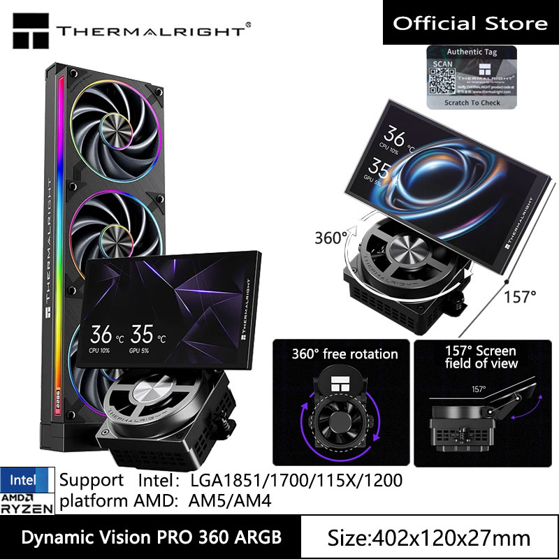Thermalright Dynamic Vision PR - Liquid Cooling Radiator 360 ulasan dan harga