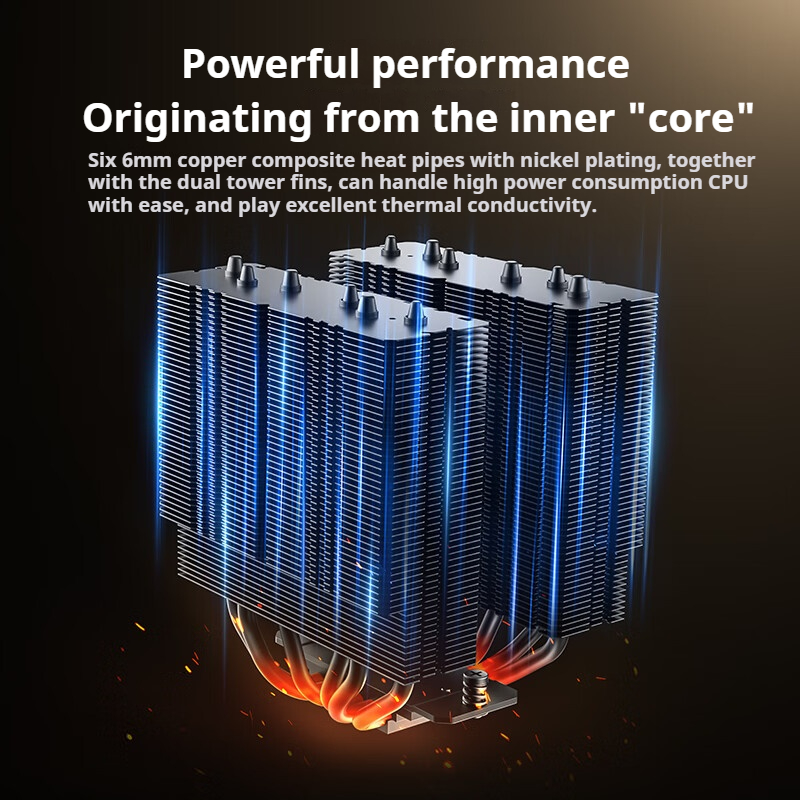 ID-COOLING Dual-Tower 6 Pipa P - Cpu Air Cooler Dual Tower 6 Heatpipe ulasan dan harga