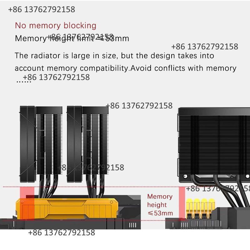 JIUSHARK JF15K Pendingin CPU D - Cpu Air Cooler Dual Tower 6 Heatpipe ulasan dan harga